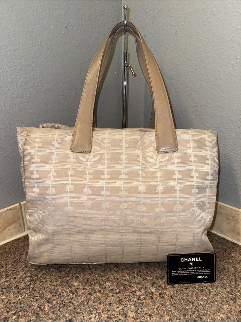 Chanel vintage Travel Line MM Tote Bag with certificate of authenticity